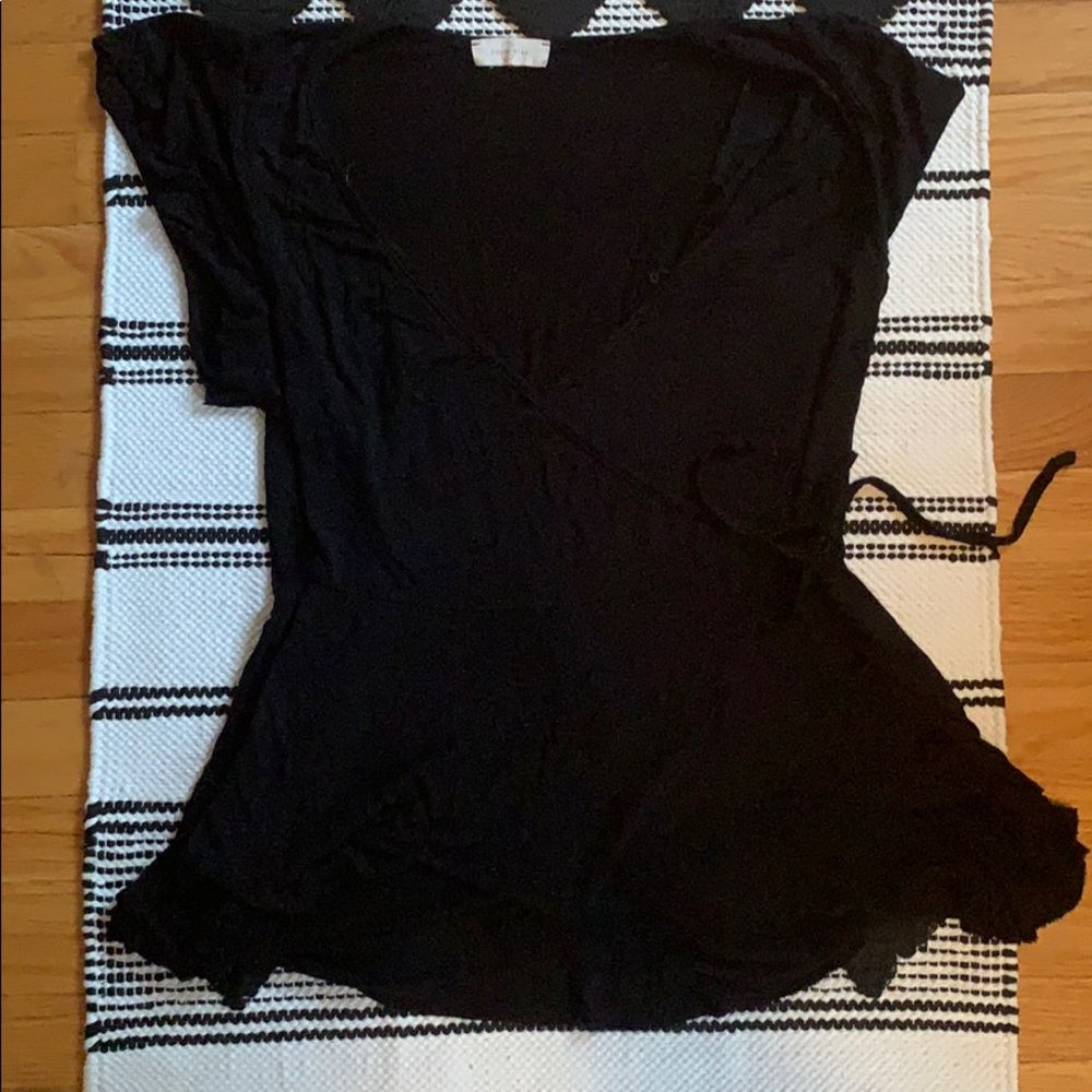 Black faux wrap top